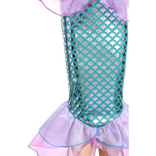  Joy Join Little Girls Princess Mermaid Costume for Girls Dress Up with Wig,Crown,