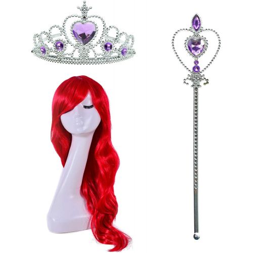  Joy Join Little Girls Princess Mermaid Costume for Girls Dress Up with Wig,Crown,