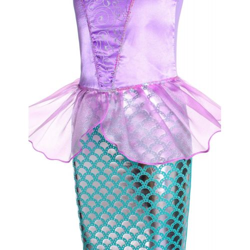  Joy Join Little Girls Princess Mermaid Costume for Girls Dress Up with Wig,Crown,