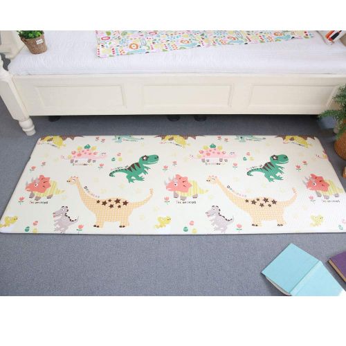  Joy Mat Premium Baby Play Mat - Cushion Floor Foam Mat for Infants Kids Kindergarten  Waterproof, Easy to Clean, Soft and Thick  Non Toxic, Reversible (67 x 55, Dinosaur)