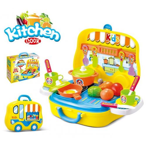  JoyABit Food Truck Kitchen Cook Set .Once its fold, it becomes a food truck .Play and Enjoy this kitchen cook set on the go