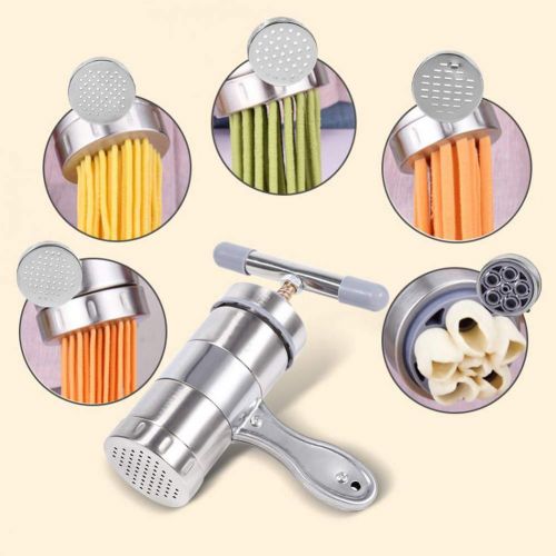  JoyFan Edelstahl Pasta Nudel Maker Presse Spaghetti Maschine Kuechenwerkzeug 18.5 * 14 * 9cm silber