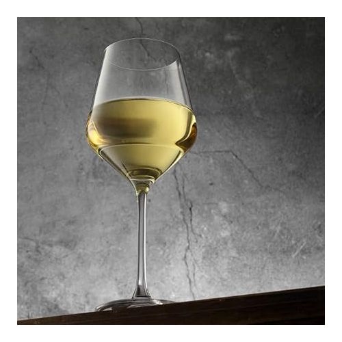  JoyJolt Layla White Wine Glasses, Set of 4 Italian Glasses, 13.5 oz Clear - Made in Europe