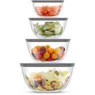 JoyJolt Kitchen Mixing Bowls - 8pc Glass Bowls with Lids Set - Neat Nesting Bowls - Large Mixing Bowl Set Batter Bowl - Cooking Bowls - Storage Bowls with Lids and Big Salad Bowl with BPA-Free Lids