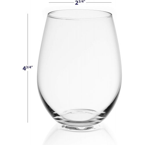  [아마존 핫딜]  [아마존핫딜]JoyJolt Spirits Stemless Wine Glasses for Red or White Wine (Set of 4)-15-Ounces