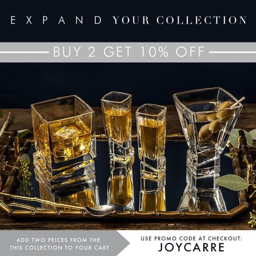  [아마존 핫딜] JoyJolt Carre 2-Piece Cocktail Glasses Set, 8 Ounce Martini Glasses