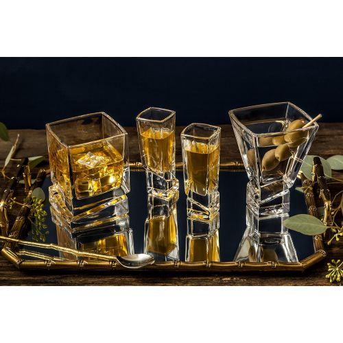  [아마존 핫딜] JoyJolt Carre 2-Piece Cocktail Glasses Set, 8 Ounce Martini Glasses