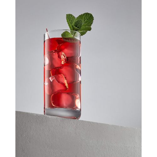  [아마존베스트]JoyJolt Faye Highball Glasses Set of 6 Tall Drinking Glasses. 13oz Cocktail Glass Set. Lead-Free Crystal Glassware. Bourbon or Whiskey Glass Cup, Bar, Iced Tea, Water, Mojito and T