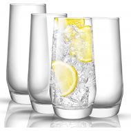 [아마존베스트]JoyJolt Gwen Highball Glasses Set of 4 Tall Drinking Glasses. 18oz Cocktail Glass Set. Lead-Free Crystal Glassware. Bourbon or Whiskey Glass Cup, Bar, Iced Tea, Water, Mojito and T
