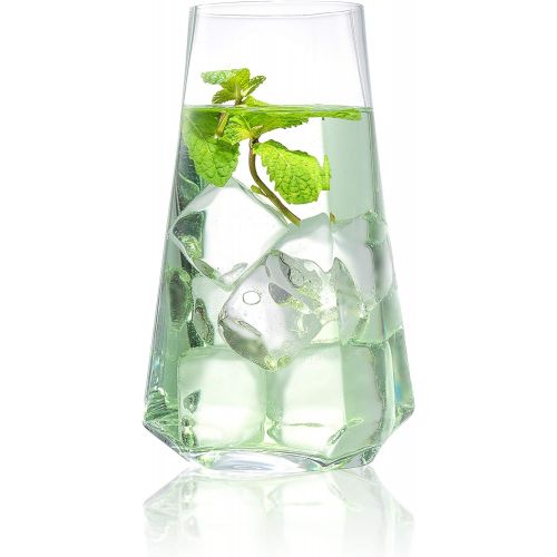  [아마존베스트]JoyJolt Infiniti Highball Glasses Set of 4  18Oz Cocktail Glasses  Glassware Drinking Set  Premium Crystal Glass  Modern and Practical Design  Drinking Glasses for Water, Cock