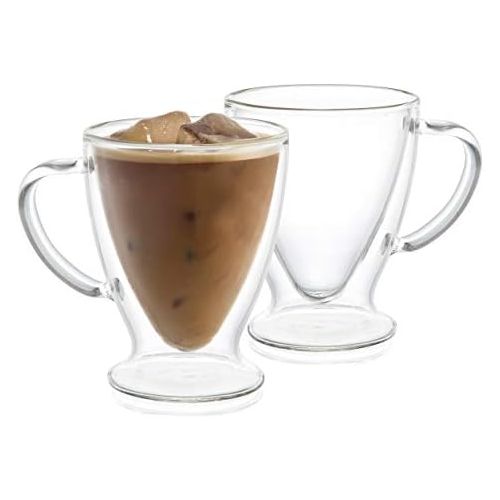  [아마존베스트]JoyJolt Declan Irish Double Wall Insulated Glass Espresso Mugs (Set of 2) -5-Ounces.