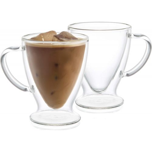  [아마존베스트]JoyJolt Declan Irish Double Wall Insulated Glass Espresso Mugs (Set of 2) -5-Ounces.