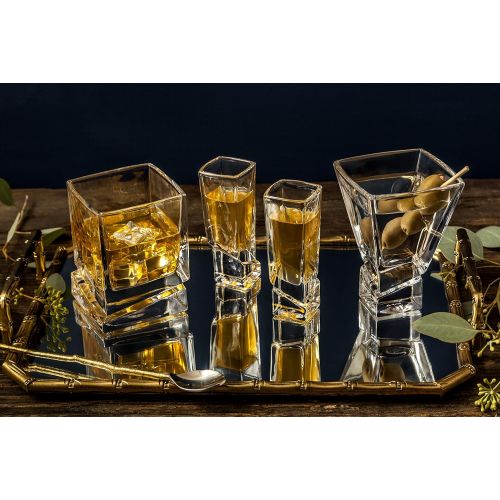  [아마존베스트]JoyJolt Carre 2-Piece Cocktail Glasses Set, 8 Ounce Martini Glasses