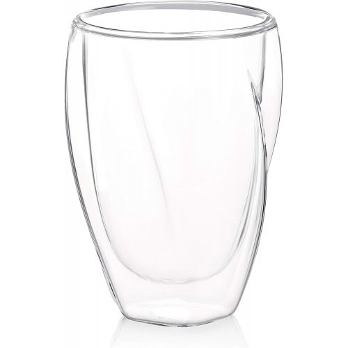  [아마존베스트]JoyJolt Lacey Double Wall Glasses Set of 2 Thermo Insulated Tumblers 10-Ounces.