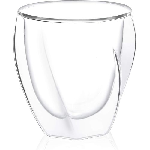  [아마존베스트]JoyJolt Lacey Double Wall Glasses Set of 2 Thermo Insulated Tumblers 7.4-Ounces