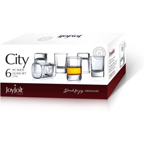  [아마존베스트]JoyJolt 6-Pack Heavy Base Shot Glass Set, 2-Ounce Shot Glasses