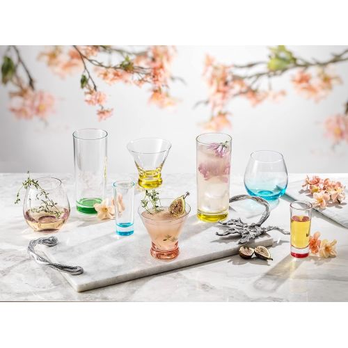  [아마존베스트]JoyJolt Hue Colored Shot glass Set, 6 Piece Shot Glasses - 2-Ounces.