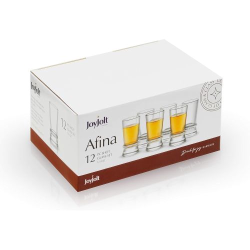  [아마존베스트]JoyJolt Afina Heavy Base Shot Glasses (Pack of 12) - 1.5-Ounces