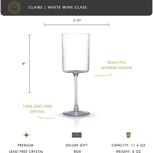  [아마존베스트]JoyJolt White Wine Glasses  Claire Collection 11.4 Ounce Wine Glasses Set of 2  Deluxe Crystal Glasses with Ultra-Elegant Design  Ideal for Home Bar, Kitchen, Restaurants