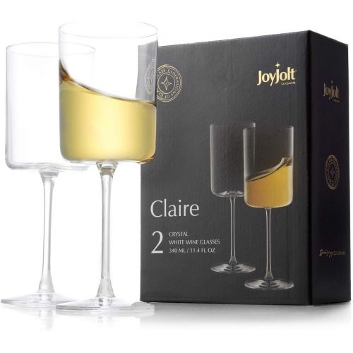  [아마존베스트]JoyJolt White Wine Glasses  Claire Collection 11.4 Ounce Wine Glasses Set of 2  Deluxe Crystal Glasses with Ultra-Elegant Design  Ideal for Home Bar, Kitchen, Restaurants