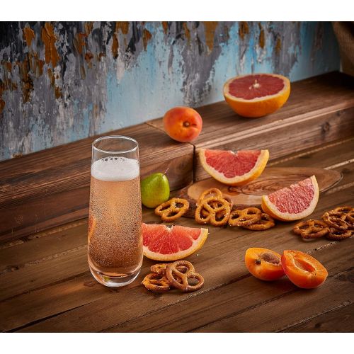  [아마존베스트]JoyJolt Milo Stemless Champagne Flutes Set of 8 Crystal Glasses. 9.4oz Champagne Glasses. Prosecco Wine Flute, Mimosa Glasses Set, Cocktail Glass Set, Water Glasses, Highball Glass