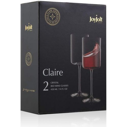  [아마존베스트]JoyJolt Red Wine Glasses  Claire Collection Set of 2 Large Wine Glasses  14-Ounce Crystal Wine Glass Set  Ultra-Elegant Design with Wide Rims  Ideal for Special Occasions, Home