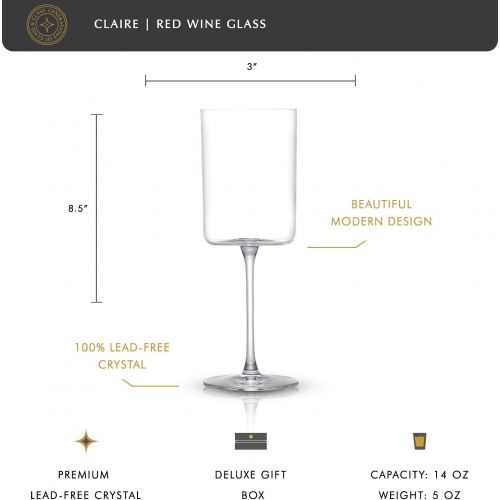  [아마존베스트]JoyJolt Red Wine Glasses  Claire Collection Set of 2 Large Wine Glasses  14-Ounce Crystal Wine Glass Set  Ultra-Elegant Design with Wide Rims  Ideal for Special Occasions, Home