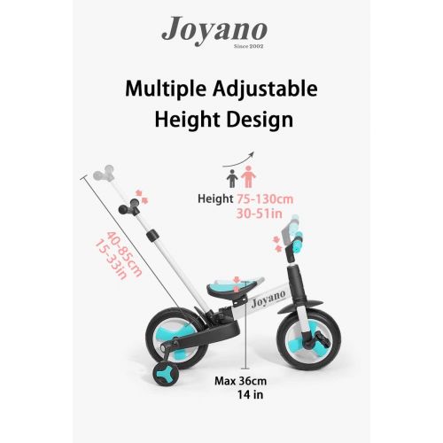  [아마존베스트]Joyano 5-in-1 Kids Tricycle/Balance Bike/Push Bike with Pushbar for 2-8 Yrs Kids