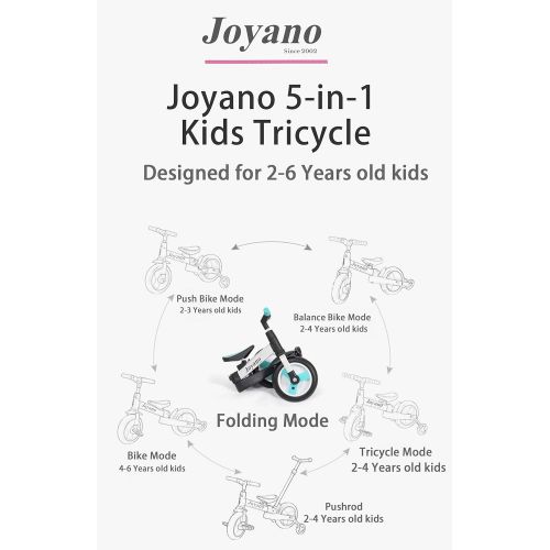  [아마존베스트]Joyano 5-in-1 Kids Tricycle/Balance Bike/Push Bike with Pushbar for 2-8 Yrs Kids