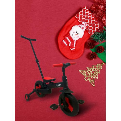  [아마존베스트]Joyano 5-in-1 Kids Tricycle/Balance Bike/Push Bike with Pushbar for 2-8 Yrs Kids