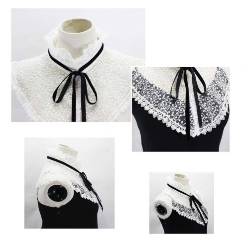  Joyci Detachable Decorate Lace Shawl Lapel Cape Collar for Vest Dress Costume Accessories