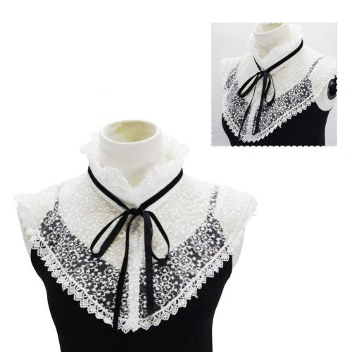  Joyci Detachable Decorate Lace Shawl Lapel Cape Collar for Vest Dress Costume Accessories