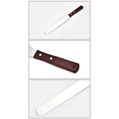  Joyeee Streichpalette Edelstahl Set, Tortenheber - 4 Icing Spatula Set fuer Fondant, Torte Backen DIY und Kuchen - Dekorieren/Tortenmesser/ Konditorenmesser/Spachtel (4/6/8/10’’)