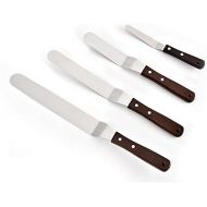 [아마존베스트]Joyeee Angled Palette Knife Stainless Steel Set of 4Pastry Cutter for bakingcake knife/Palette/Icing Knife (4/6/8/10)