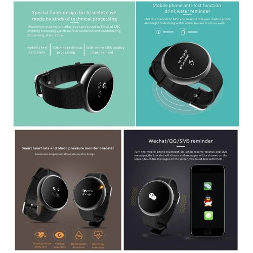  Joyeer Smart Watch Fitness Tracker Blood Pressure Detect Fatigue Measure Heart Rate Monitor Wristband Sleep Monitor Call Message Reminder Remote Camera Anti-lost Smartband for IOS