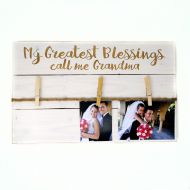 /JoyfulMoose Gift for Grandmother clothespin picture frame My Greatest Blessings call me Grandma photo holder