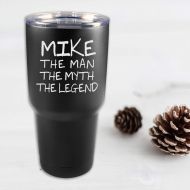 JoyfulMoose Personalized 30 oz. Insulted Powder Coated Tumbler - Pink or Black Stainless Steel Personalized Insulated Mug for Men - Gift for Him