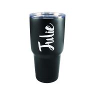 JoyfulMoose Personalized 30 oz. Insulted Powder Coated Tumbler - Pink or Black Stainless Steel