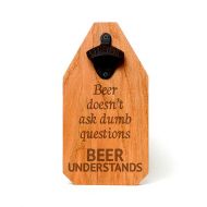 JoyfulMoose Beer Bottle Opener Wood Sign - Rustic Decor Beer Gift for Dad - Fathers Day