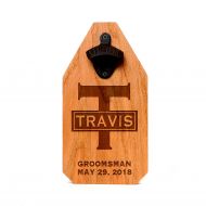 JoyfulMoose Groomsmen Gift Custom Beer Bottle Opener Wood Sign Personalized Best Man Gift