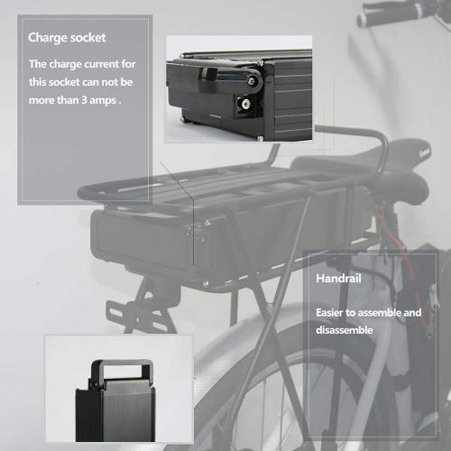  Joyisi 48V 15AH Electric Ebike Li-ion Battery with Battery Holder, 1000W Electric Bicycle Motor
