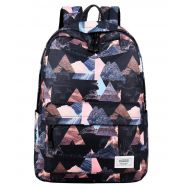 Joymoze Waterproof Fashion Print Backpack Cute School Book Bag for Boy and Girl Black Triangle