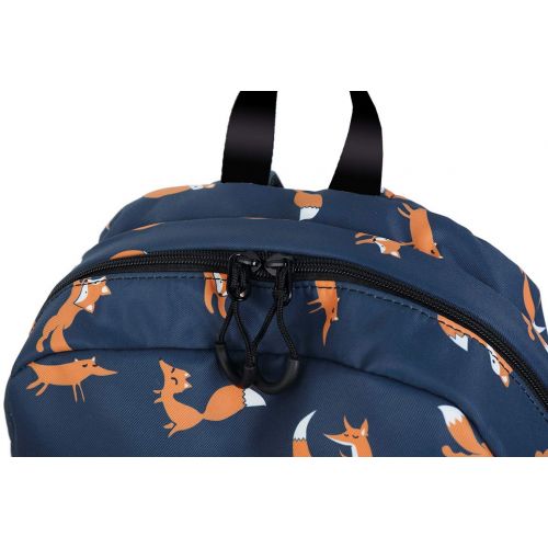  Joymoze Retro Colorful Print Trendy Backpack for Women Cute Schoolbag for Girl Dark Blue Fox