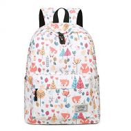 Joymoze Water Resistant Leisure Student Backpack Cute Pattern School Bookbag for Girl Fox