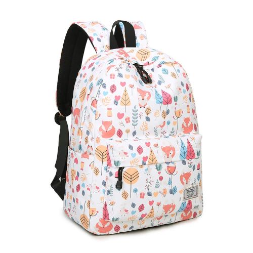  Joymoze Water Resistant Leisure Student Backpack Cute Pattern School Bookbag for Girl Fox