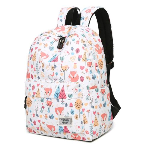  Joymoze Water Resistant Leisure Student Backpack Cute Pattern School Bookbag for Girl Fox