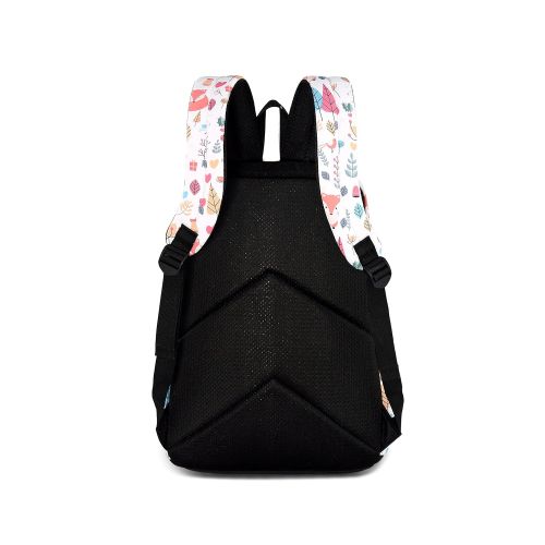  Joymoze Water Resistant Leisure Student Backpack Cute Pattern School Bookbag for Girl Fox