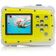 Lightfamily Underwater Camera Kids Digital Camera IP68 Waterproof Shatterproof Dustproof 5MP for Kids Outdoor use, Yellow,Sport Action Camera