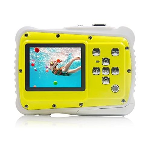  Lightfamily Underwater Camera Kids Digital Camera IP68 Waterproof Shatterproof Dustproof 5MP for Kids Outdoor use, Yellow,Sport Action Camera