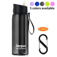 Joypur Portable Filtered Water Bottle - Emergency Water Purifier with 3-Stage Integrated Filter Straw for Camping Hiking Backpacking